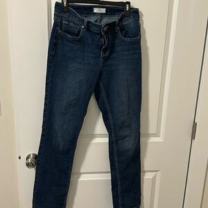 Mid rise straight leg jeans